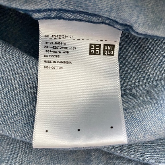 NWT Uniqlo Denim Boat Neck Long Sleeve Blouse - Picture 9 of 10